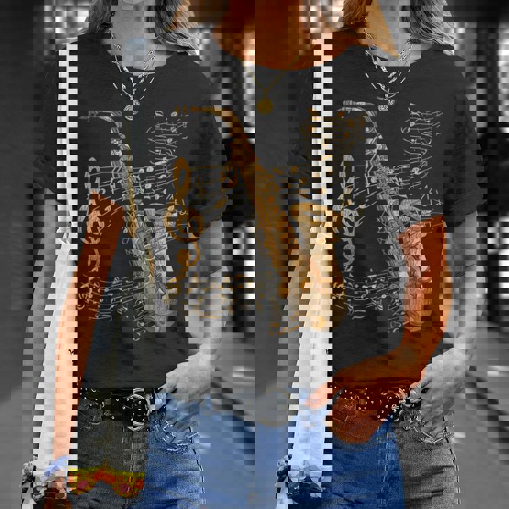 楽器 ト音記号 サックス奏者 音楽サックス Tシャツ 彼女への贈り物