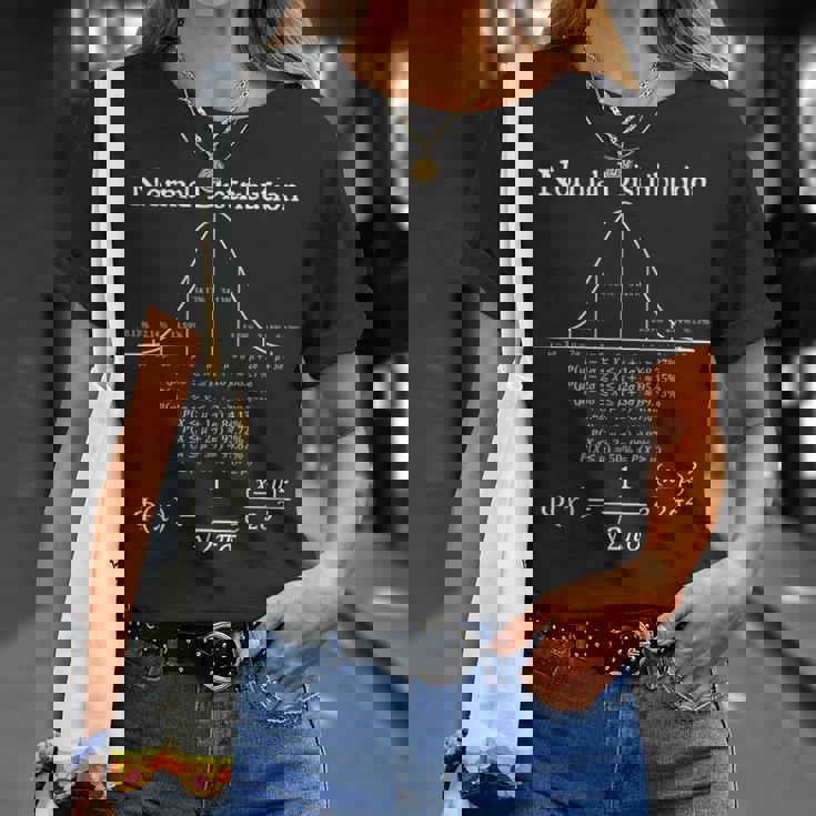 正常分布方程式グラフ統計数学教師 Tシャツ 彼女への贈り物