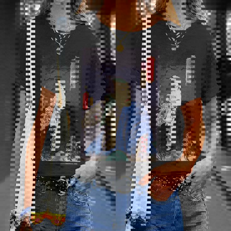 武士 歌舞伎 ヴィンテージ 日本の浮世絵 木版画 Tシャツ 彼女への贈り物