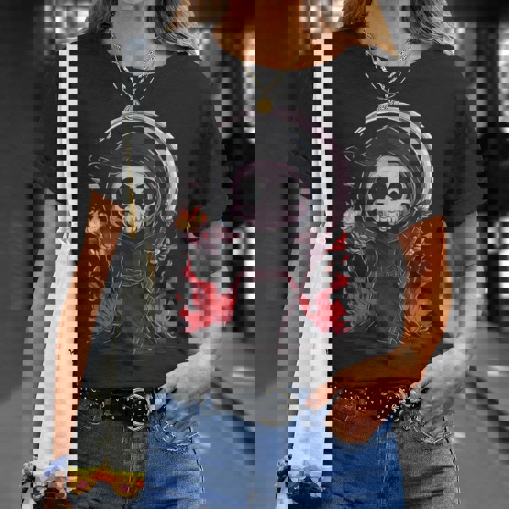 死神 スケルトン ハロウィン コスチューム 不気味 怖い Tシャツ 彼女への贈り物