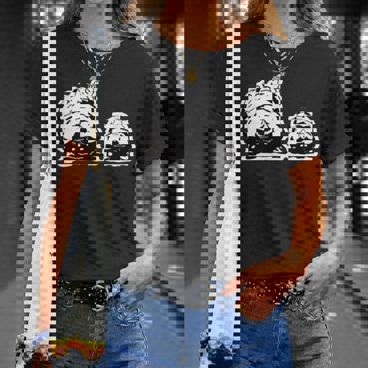 気持ちよく寝ている柴犬たち かわいい黒柴 柴犬イラスト Tシャツ 彼女への贈り物