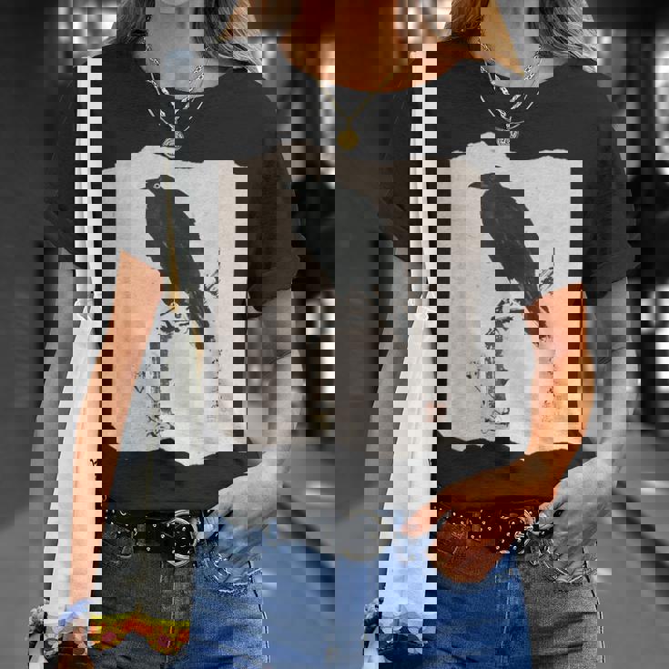 河鍋暁斎のカラス 浮世絵 日本画 日本文化 烏 Tシャツ 彼女への贈り物