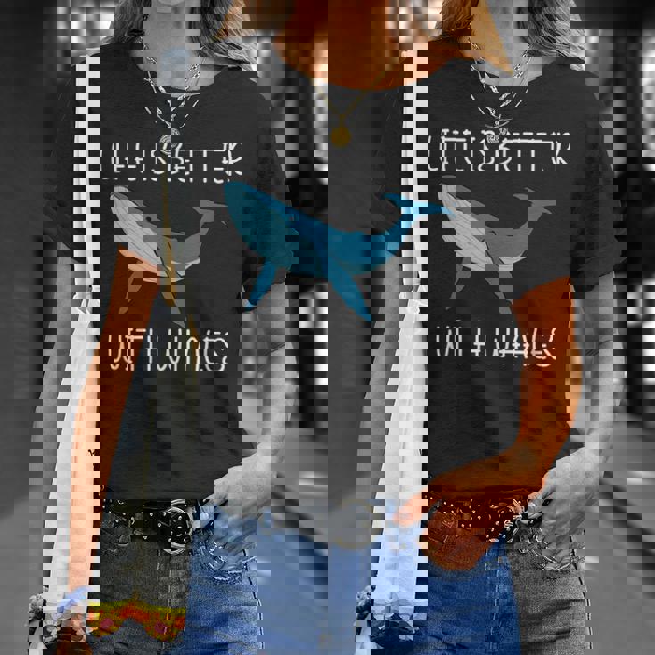 海 自然を愛する人 鯨のいる生活 Tシャツ 彼女への贈り物