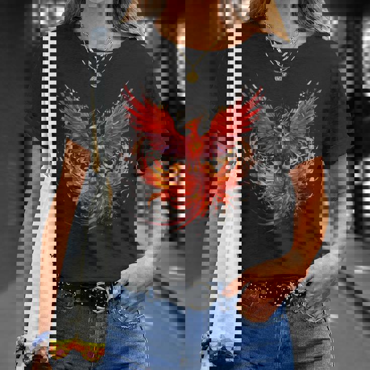 炎 フェニックス 鳥 若返り 神話 鳥 鳳凰 ライジング Tシャツ 彼女への贈り物