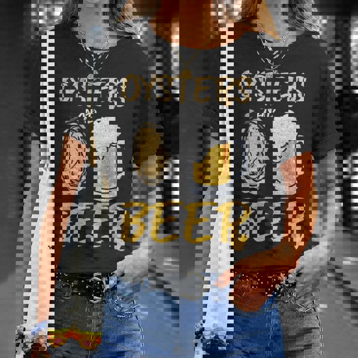 牡蠣とビール Tシャツ 彼女への贈り物