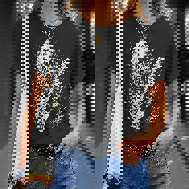 犬 演奏 ベース ギター シャツ 男性用 動物 ギターを弾く Tシャツ 彼女への贈り物