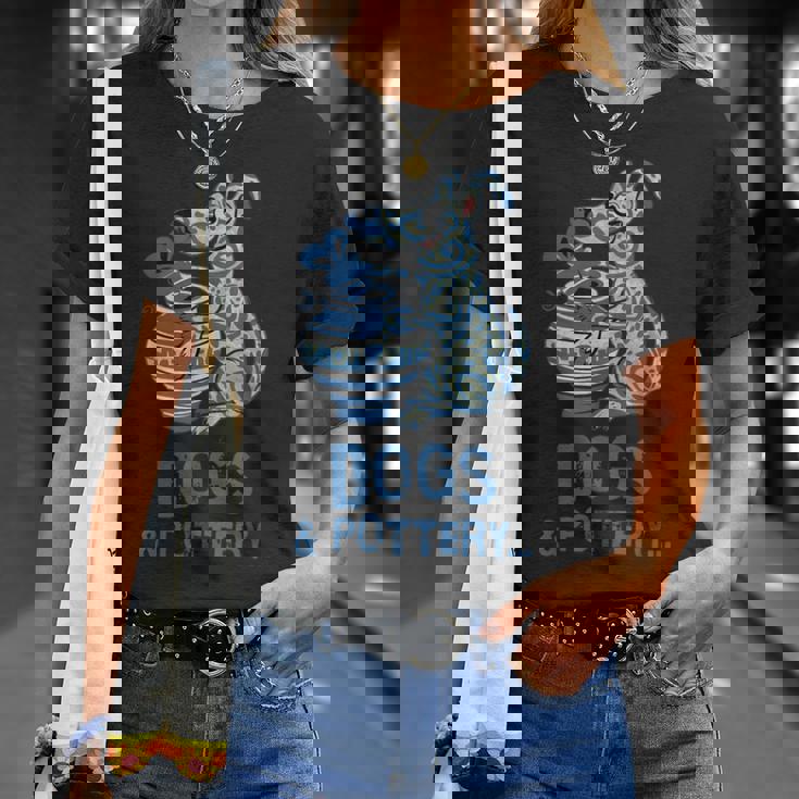 犬と陶器 面白い犬の陶芸家 アート Tシャツ 彼女への贈り物