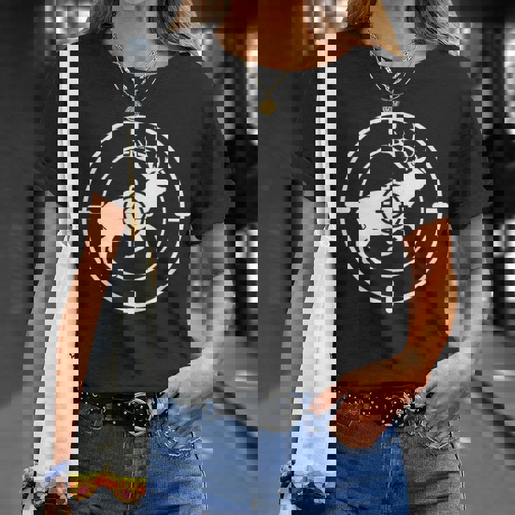 狩猟 射撃 猟師 熊 鹿 猟 ハンター 心電図 おもしろ グッズ 服 面白いtシャツ ライフル ネタ メンズ Tシャツ 彼女への贈り物