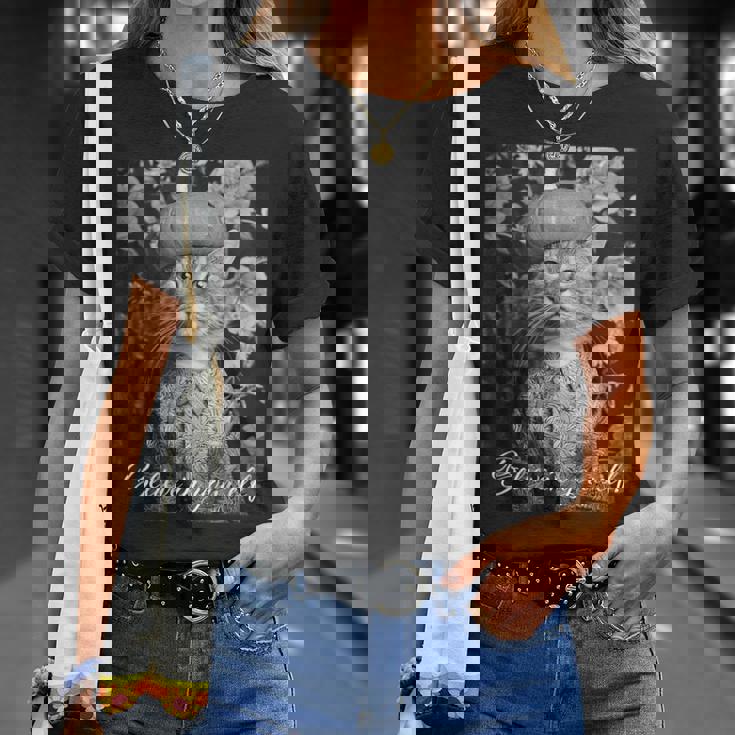 猫 モノクロ 写真 おしゃれ 可愛い 個性的 ハロウィン かぼちゃ Tシャツ 彼女への贈り物