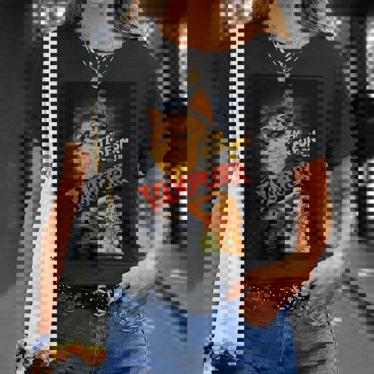 猫 吸血鬼 クラシック ホラー 映画 ファニー グラフィック シャツ Tシャツ 彼女への贈り物