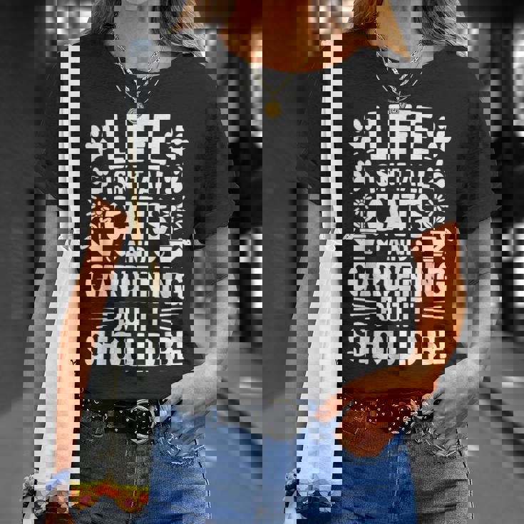 猫とガーデニング 庭師 おもしろガーデニング Tシャツ 彼女への贈り物