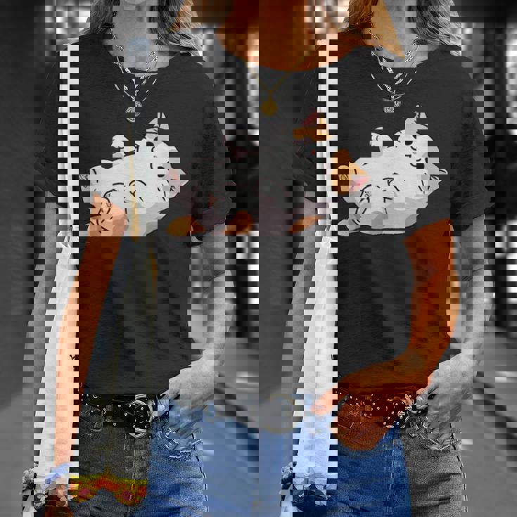 猫のへそ天 Cat Belly Trap Tシャツ 彼女への贈り物