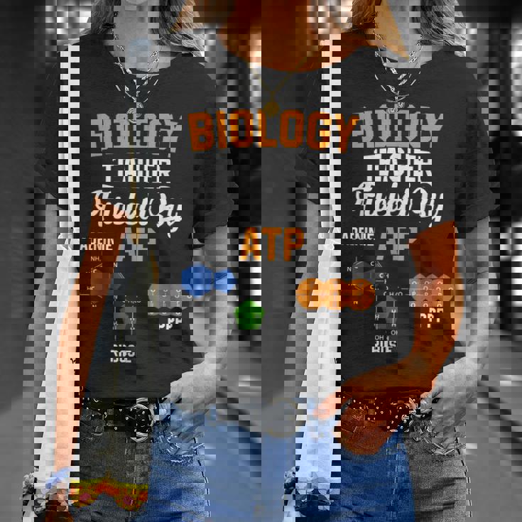 生物学教師 Fueled By Atp 面白い教師 生物学者ギフト Tシャツ 彼女への贈り物