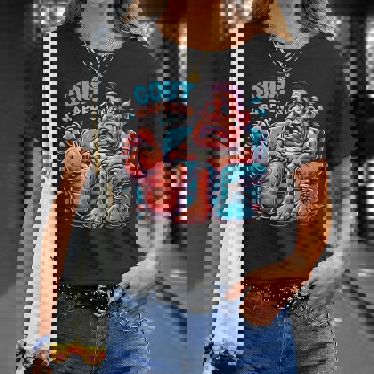 痛風が起こる 面白くて陽気な愚かな痛み むくみ Tシャツ 彼女への贈り物