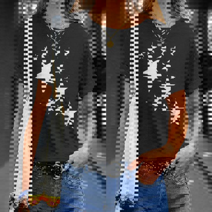 白い星 星柄 デザイン コスチューム ギフト 男性 女性 子供 Tシャツ 彼女への贈り物