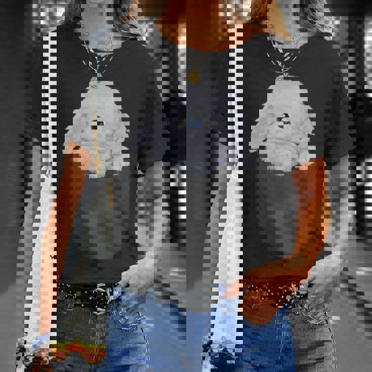 白毛 兎 うさぎ ポケット Tシャツ 彼女への贈り物