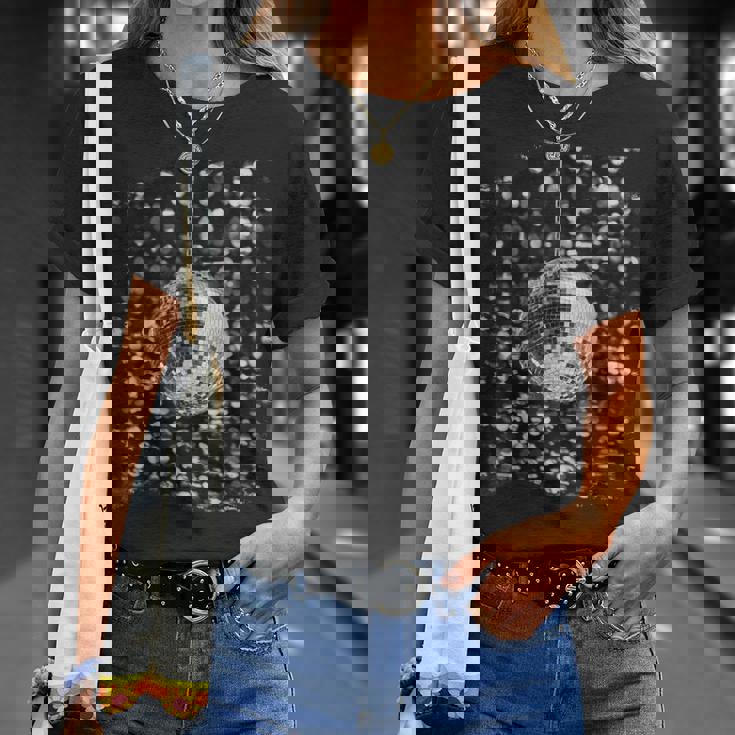 白黒ディスコボール クラブ レトロ Tシャツ 彼女への贈り物