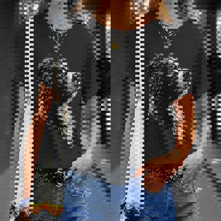 白黒ボーダーコリー Tシャツ 彼女への贈り物