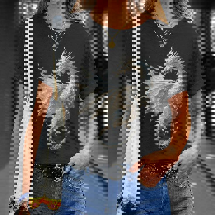 白龍 グラフィック 神話イラスト 白龍 Tシャツ 彼女への贈り物