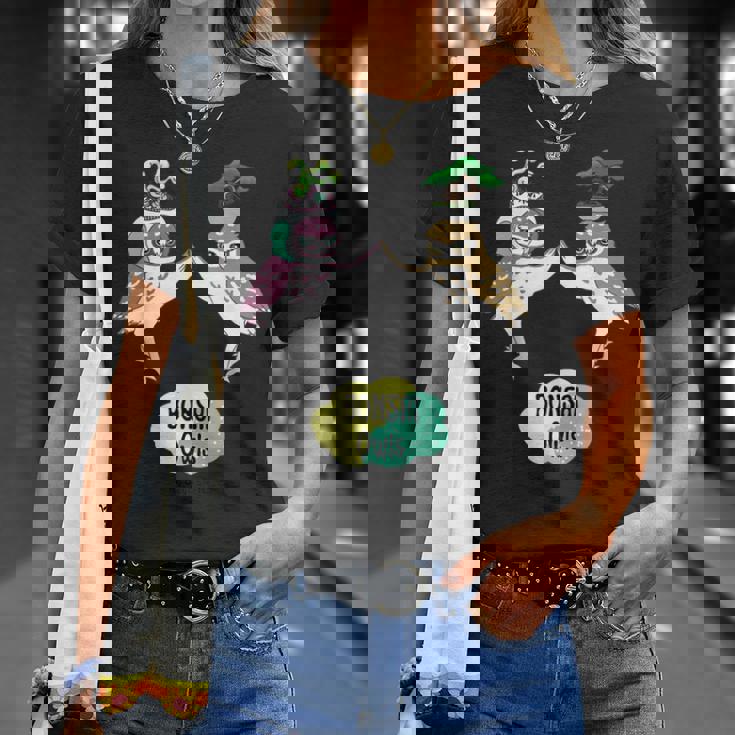 盆栽フクロウと宇宙盆栽フクロウ Tシャツ 彼女への贈り物