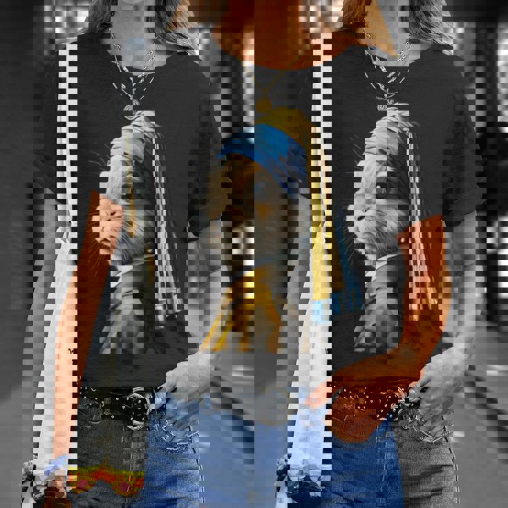 真珠の耳飾りのウサギ Tシャツ 彼女への贈り物