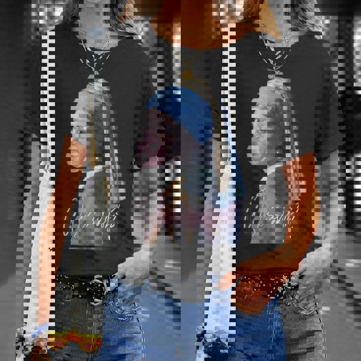 真珠の耳飾りの少女 フェルメール 面白い オルタード アート Wassup Tシャツ 彼女への贈り物