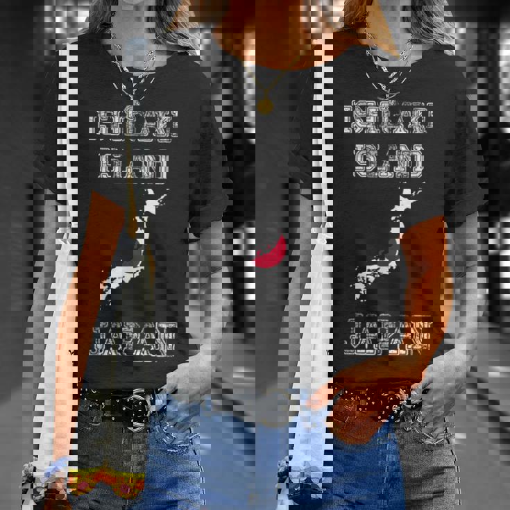 石垣島 日本 ヴィンテージ 日本 国旗 地図 デザイン Tシャツ 彼女への贈り物