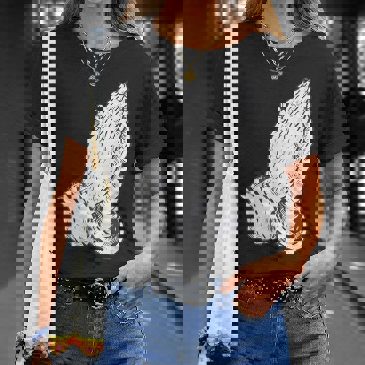 祈るイエスの手 Tシャツ 彼女への贈り物