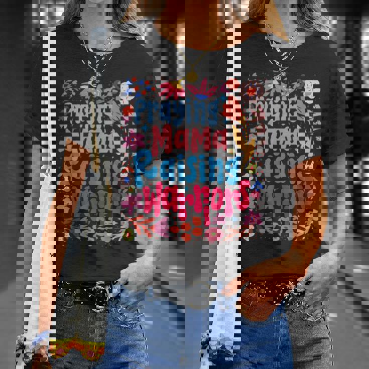 祈る母 育てる戦士 母の日 クリスチャンママ Tシャツ 彼女への贈り物