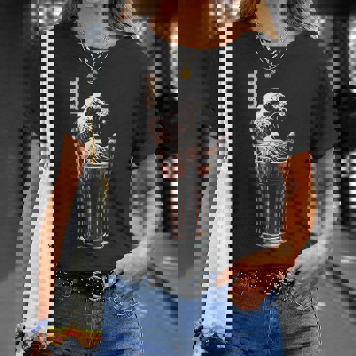 神奈川沖浪裏 コーラグラス 面白いアート Tシャツ 彼女への贈り物