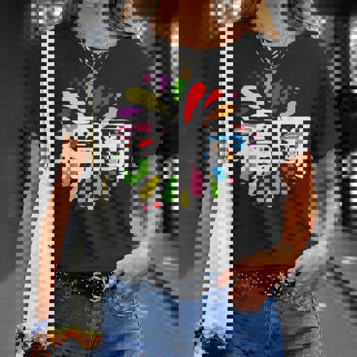 福岡 漢字 お土産 カラフル 祭り 花火風 Tシャツ 彼女への贈り物