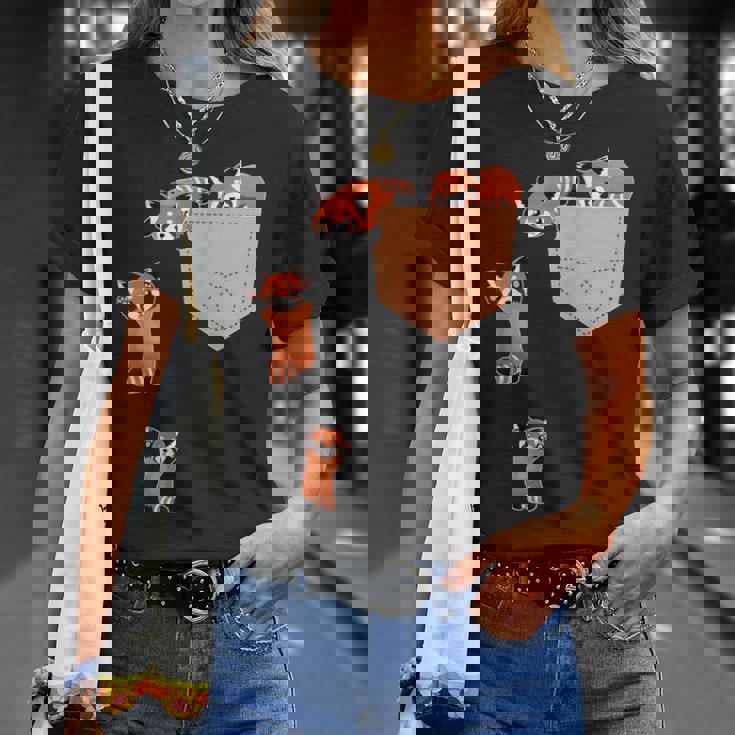 私のポケットファニーで家族のレッドパンダ Tシャツ 彼女への贈り物