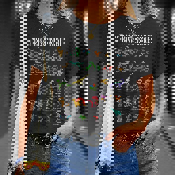 私の恐竜アルファベット爬虫類恐竜化石職業趣味 Tシャツ 彼女への贈り物