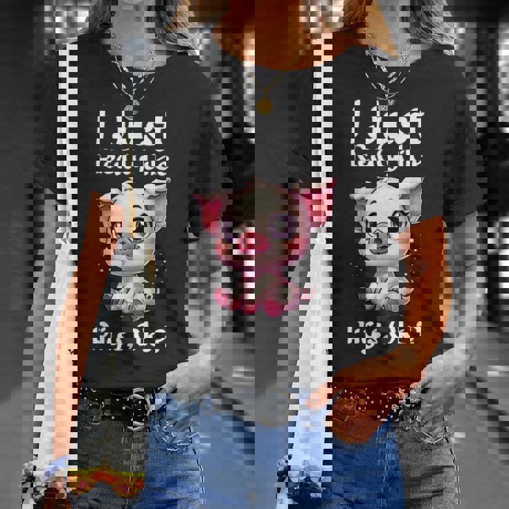 私は本当に豚が好きなだけですok Tシャツ 彼女への贈り物