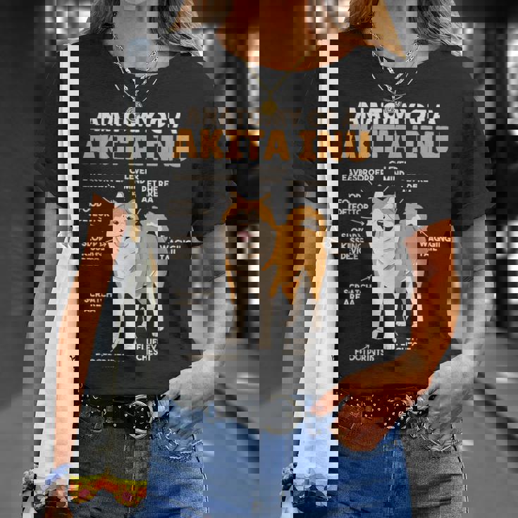 秋田犬 解剖学 甘い説明 秋田犬 Tシャツ 彼女への贈り物