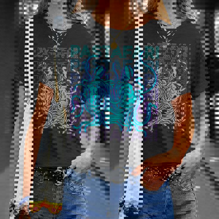 空飛ぶスパゲッティ モンスター パスタファリ パスタファリズム Fsm レトロ Tシャツ 彼女への贈り物