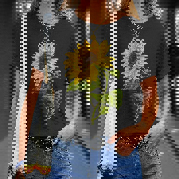 素敵なかわいいヒマワリの植物の花のアートワーク Tシャツ 彼女への贈り物