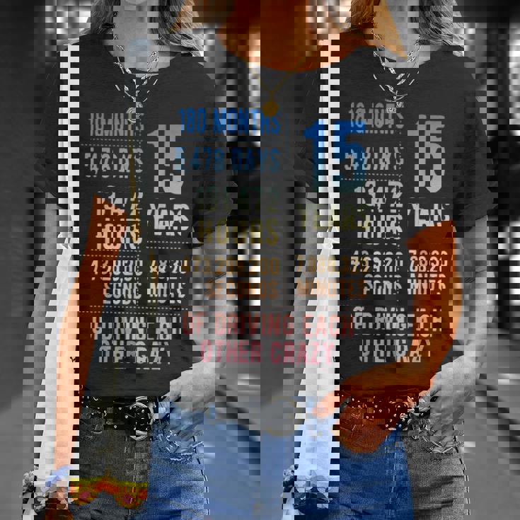 結婚15年 おもしろい 結婚15周年 Tシャツ 彼女への贈り物