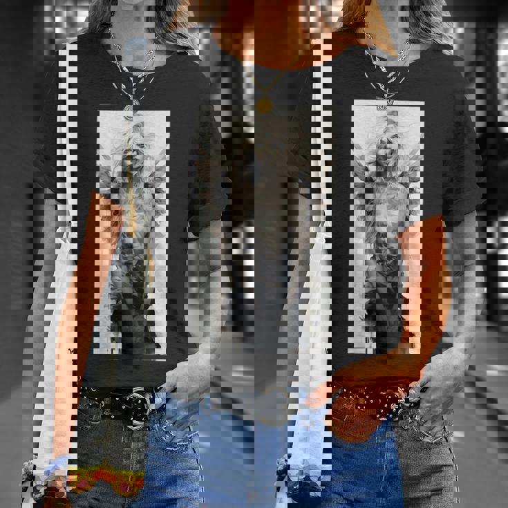 美しい天使 白黒ヴィンテージアート Tシャツ 彼女への贈り物