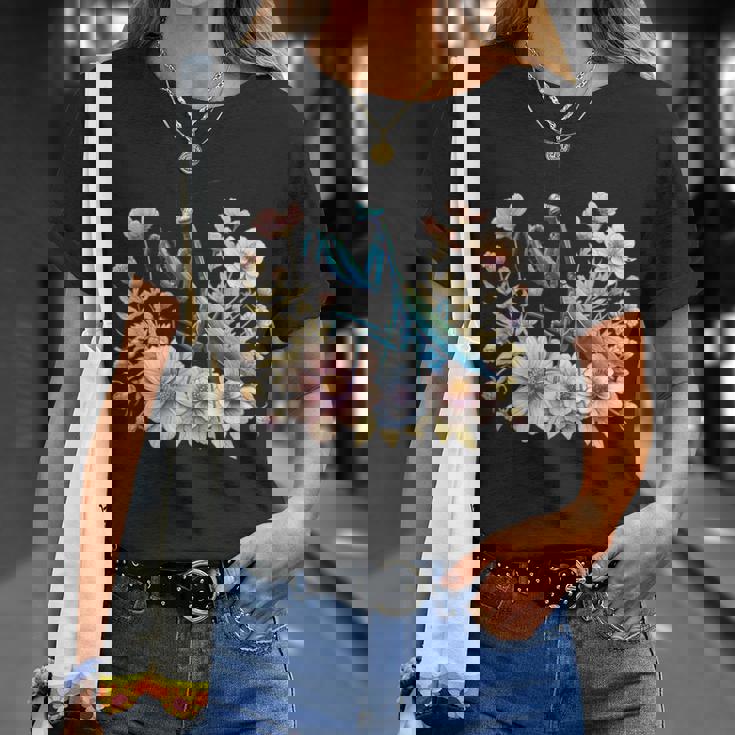 美しい昆虫アート カマキリ Tシャツ 彼女への贈り物