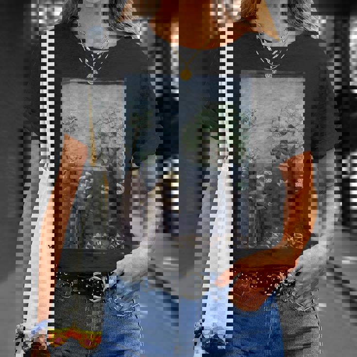 聖フランシスコ 鳥への説教 ジョット作 1299 Tシャツ 彼女への贈り物