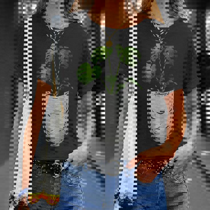 胸ポケットにモンステラ Tシャツ 彼女への贈り物