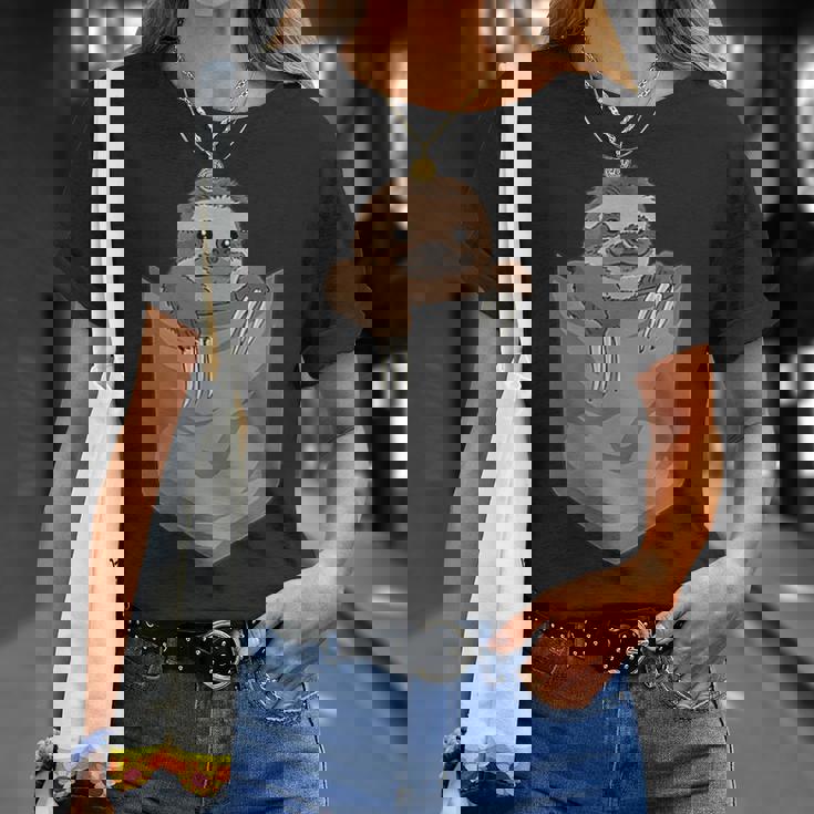 胸ポケットのナマケモノ 面白いナマケモノ Tシャツ 彼女への贈り物