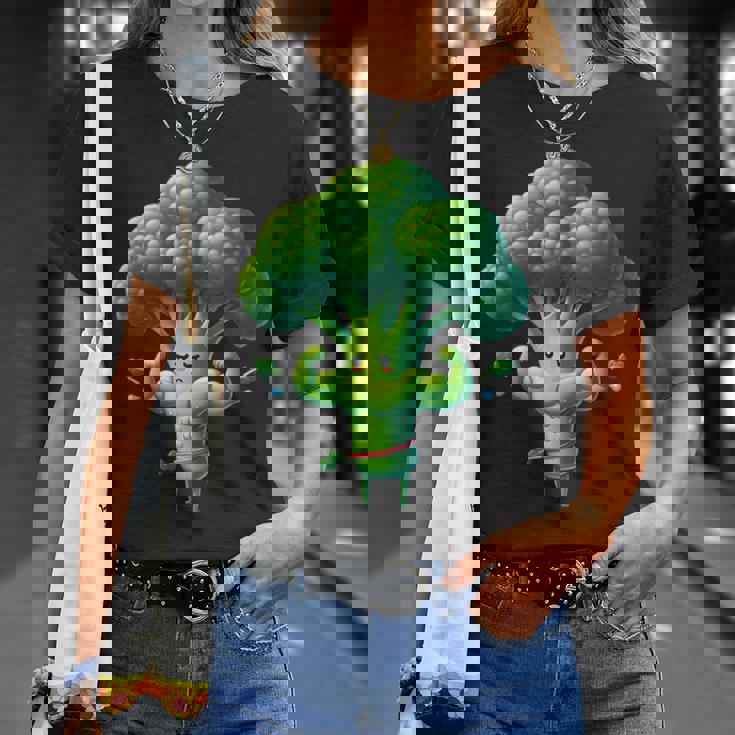 腹筋付き筋肉ブロッコリー Tシャツ 彼女への贈り物