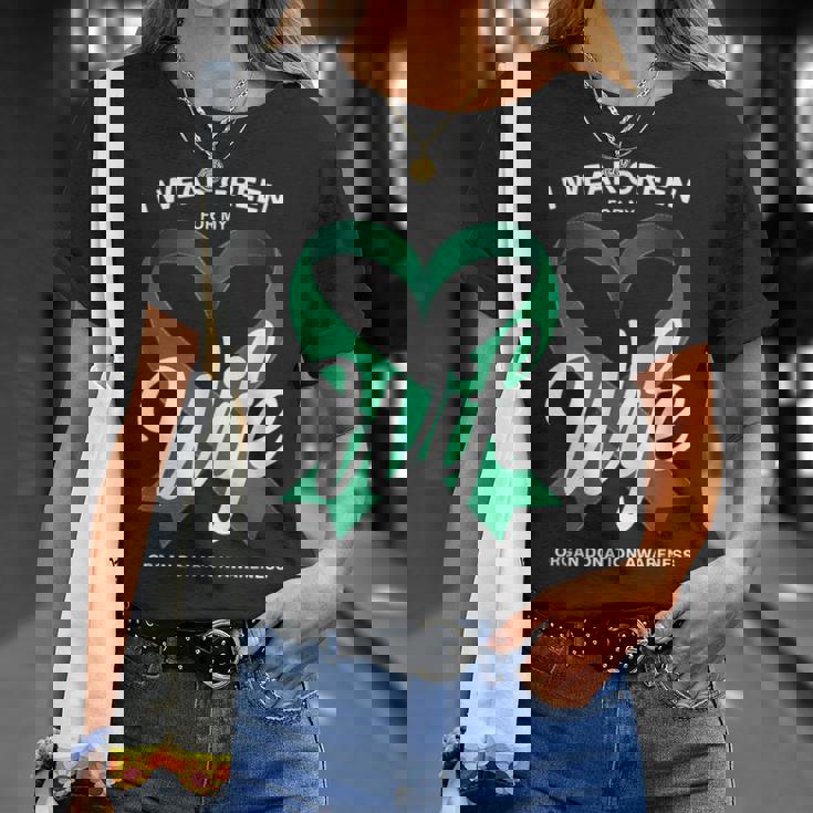 臓器提供者 グリーンリボン 臓器提供啓発 Tシャツ 彼女への贈り物