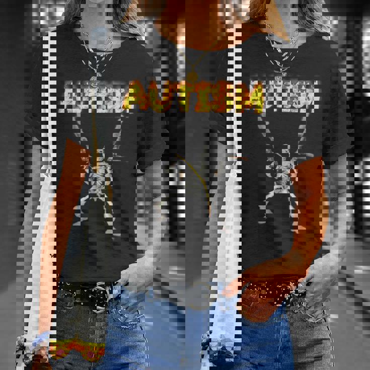 自閉症スケルトンミーム Tシャツ 彼女への贈り物