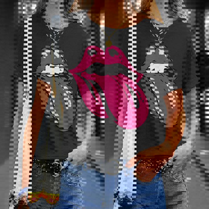 舌を広げた唇 Tシャツ 彼女への贈り物