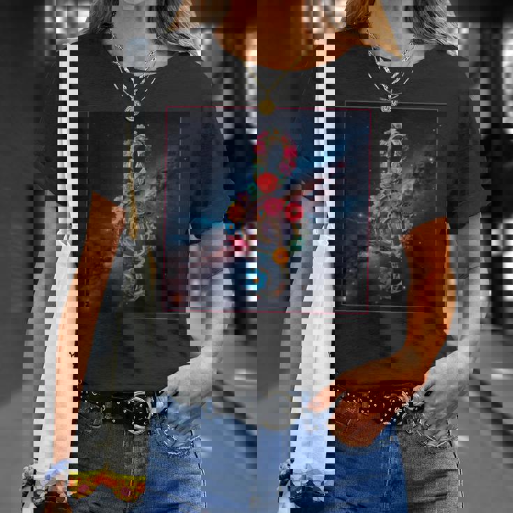 花 高音記号 銀河 宇宙 天の川 Tシャツ 彼女への贈り物