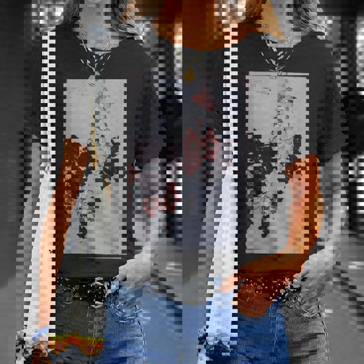 葛飾北斎作 ハイビスカスとスズメ Tシャツ 彼女への贈り物