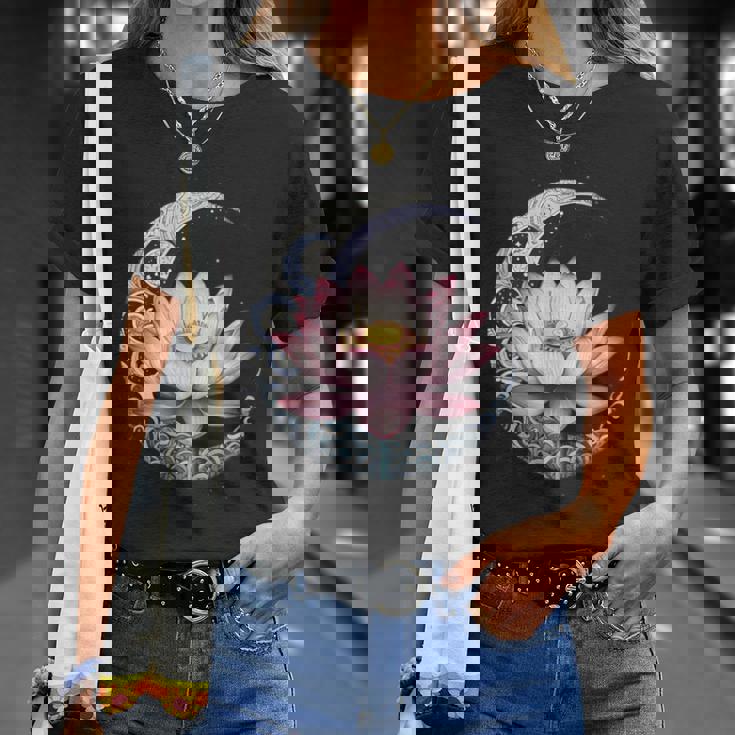 蓮の花 ヨガ 形而上学 Tシャツ 彼女への贈り物